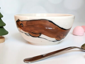 handmade porcelain bowl otter