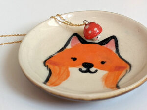 ring tray fox ceramic