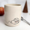 fox bunny mug handleless handmade