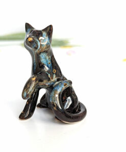 star dust cat figurine porcelain handmade