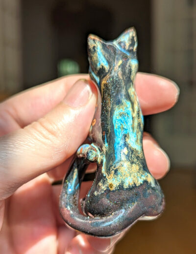 star dust cat figurine porcelain handmade