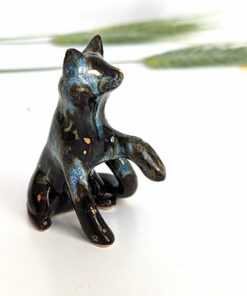 star dust cat figurine porcelain handmade