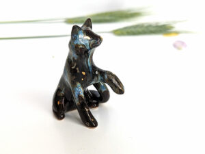 star dust cat figurine porcelain handmade