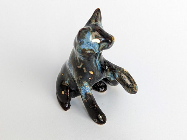 star dust cat figurine porcelain handmade