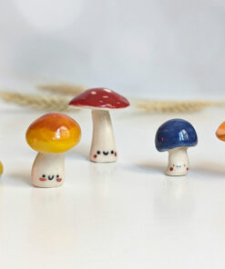 tiny porcelain mushroom