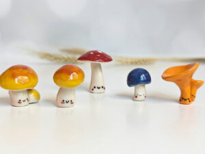 tiny porcelain mushroom