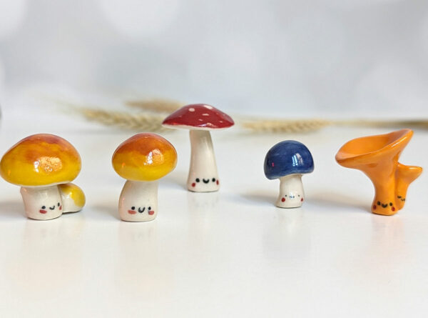 tiny porcelain mushroom