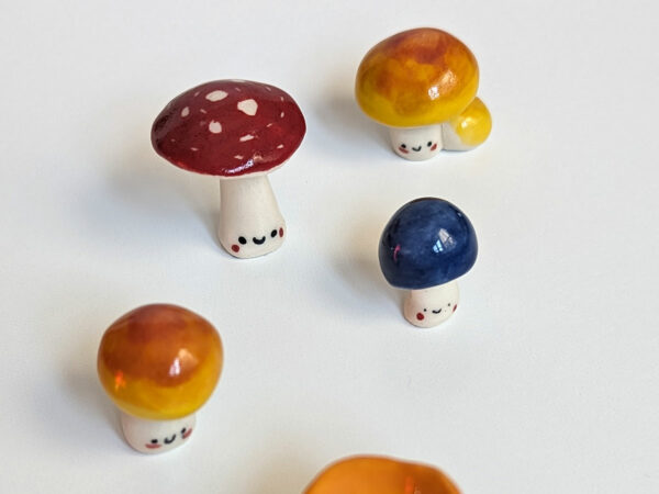 tiny porcelain mushroom