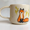 fox bunny mug handle handmade cute