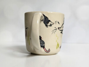 adorable opossum family mug - cute pottery by kness