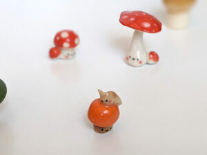 tiny porcelain mushroom
