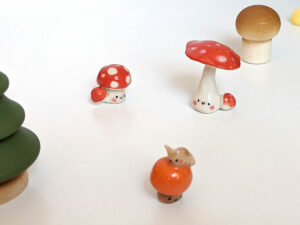 tiny porcelain mushroom