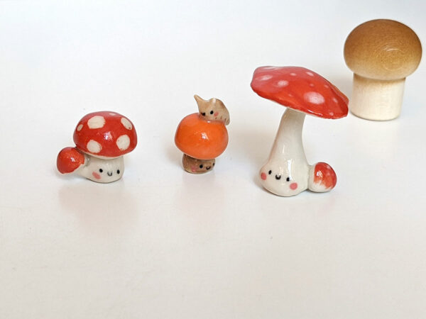 tiny porcelain mushroom