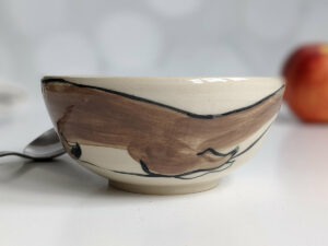 handmade stoneware bowl otter