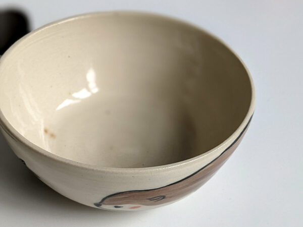 handmade stoneware bowl otter