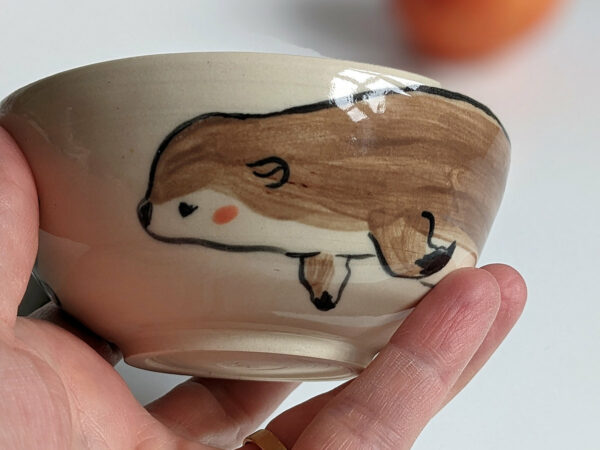 handmade stoneware bowl otter