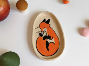 red fox porcelain catch all