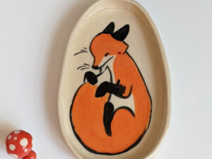 red fox porcelain catch all