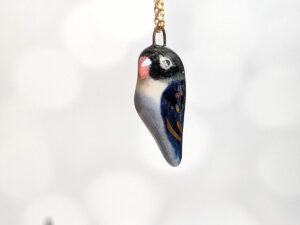 porcelain pendant lovebird one of a kind