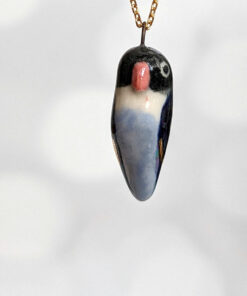 porcelain pendant lovebird one of a kind