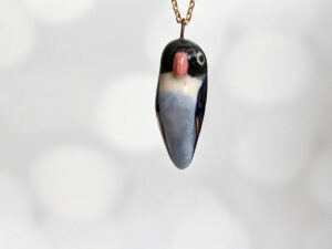 porcelain pendant lovebird one of a kind