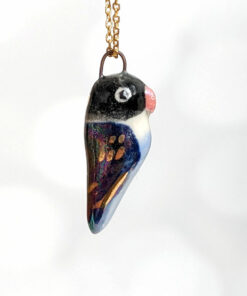 porcelain pendant lovebird one of a kind