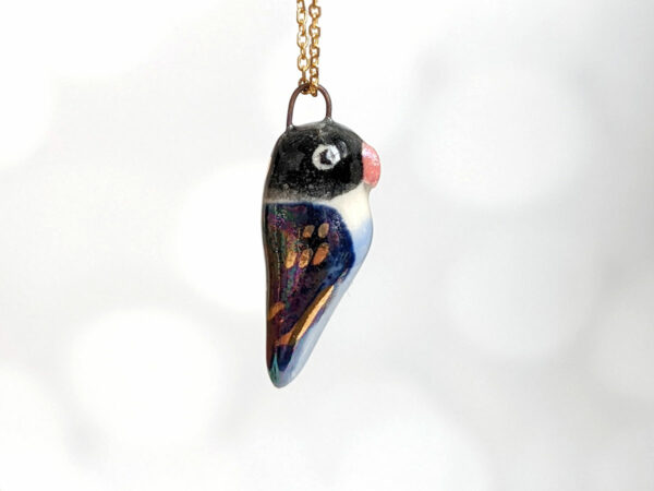 porcelain pendant lovebird one of a kind