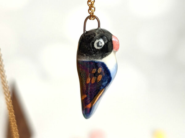 porcelain pendant lovebird one of a kind