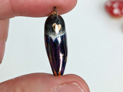 porcelain pendant lovebird one of a kind