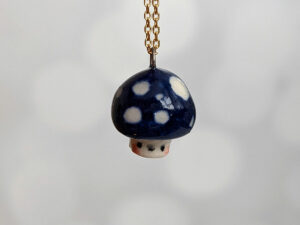 porcelain mushroom pendant