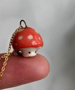 porcelain mushroom pendant