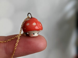 porcelain mushroom pendant