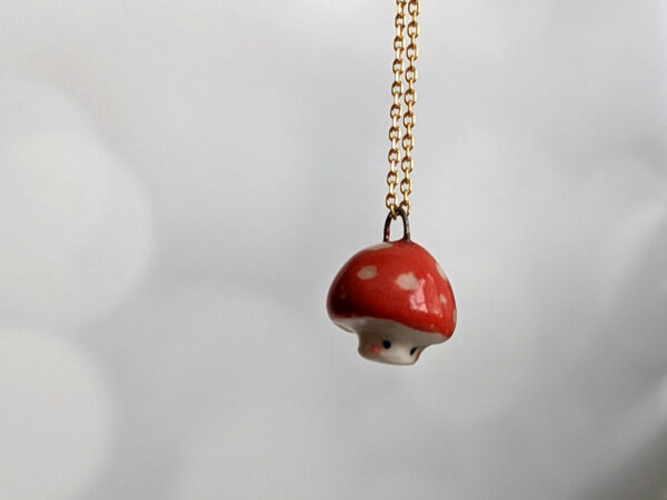 porcelain mushroom pendant