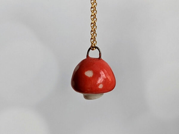 porcelain mushroom pendant
