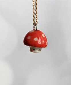 porcelain mushroom pendant