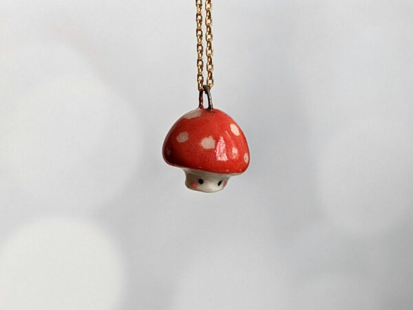 porcelain mushroom pendant