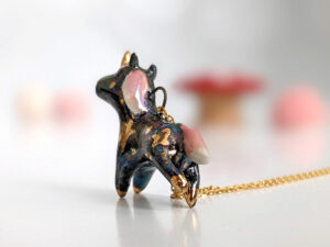 unicorn porcelain pendant