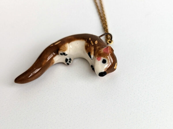 porcelain otter pendant