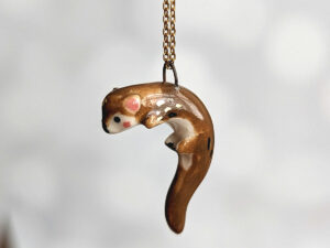 porcelain otter pendant