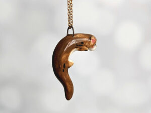 porcelain otter pendant