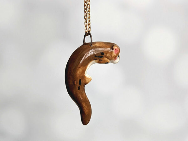 porcelain otter pendant