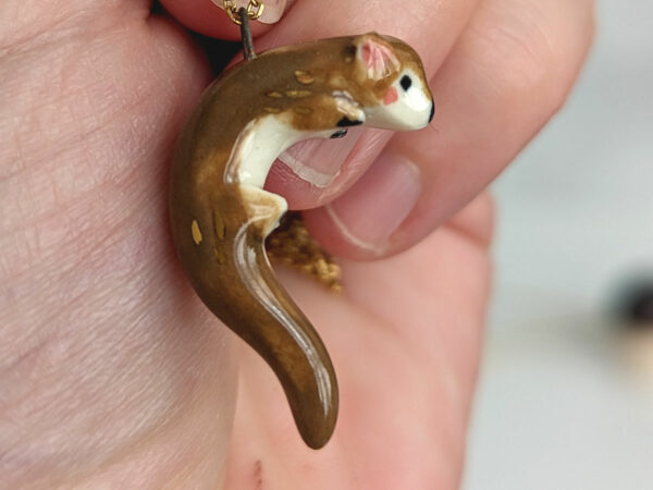 porcelain otter pendant
