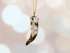porcelain otter pendant