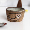 speckled ceramic owl cup