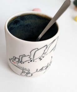 stegosaurus mug handle less handmade