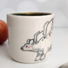 ceramic stegosaurus mug handle less handmade