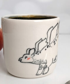 ceramic stegosaurus mug handle less handmade