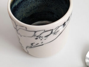 ceramic stegosaurus mug handle less handmade