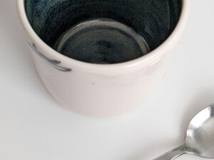 ceramic stegosaurus mug handle less handmade