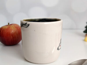 ceramic stegosaurus mug handle less handmade
